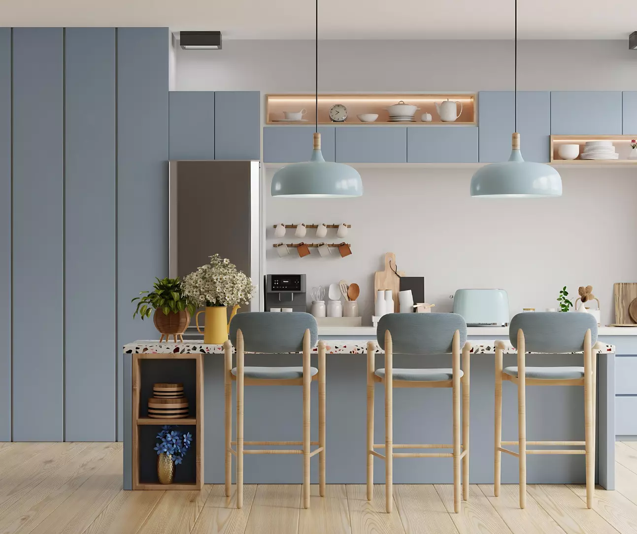Blue Interior House Painting